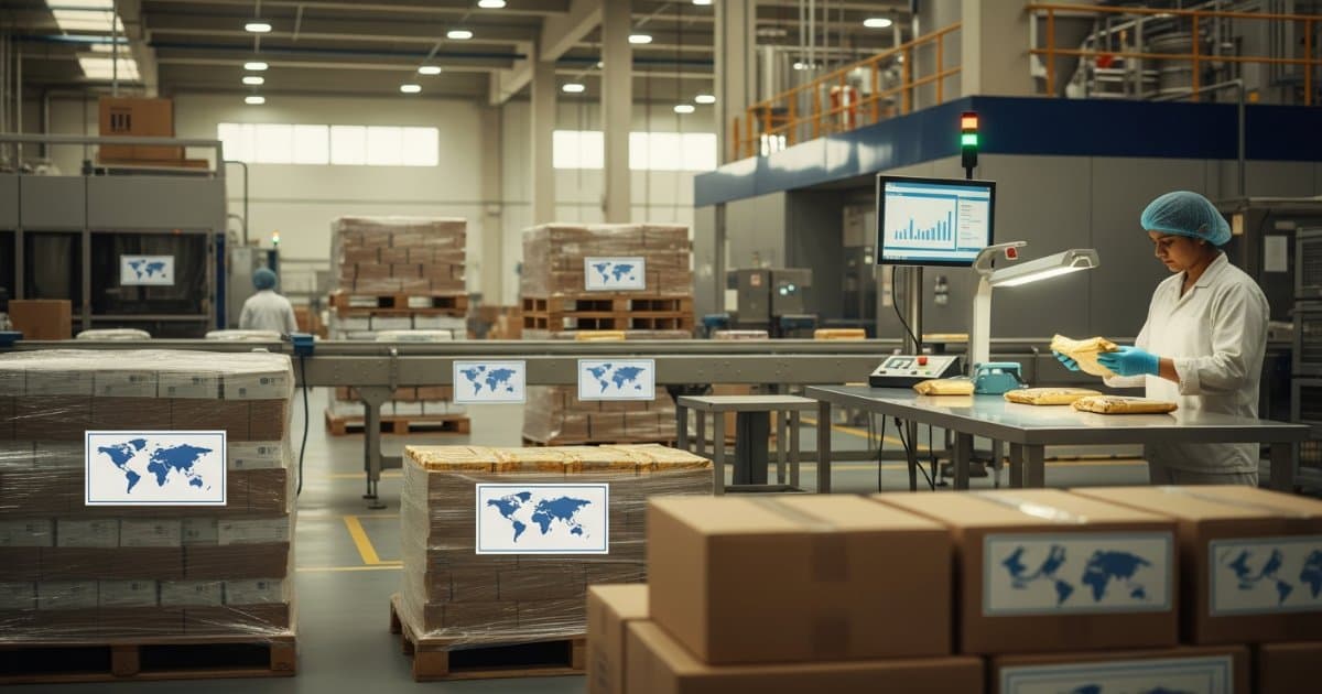 Indian exporter reviewing shipping bill, commercial invoice and packing list at a warehouse desk